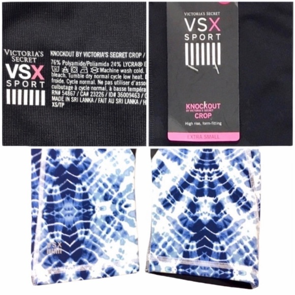 VICTORIA’S Secret VSX Ink Tie Dye High Rise Knockout Crop Pants New with Tag - Picture 6 of 8